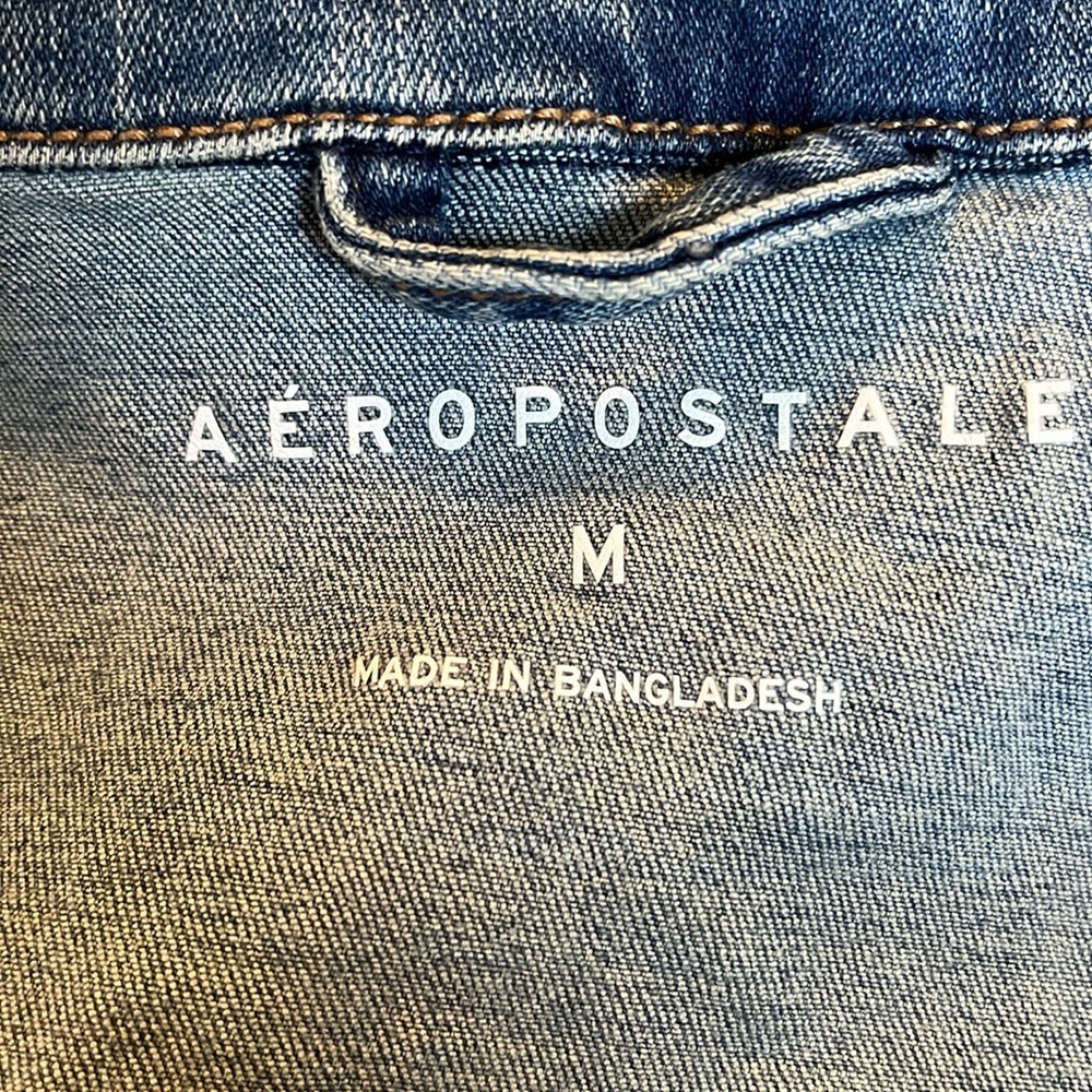 Aeropostale Light weight stretch medium wash Denim Jean Jacket Size Medium - Picture 8 of 15